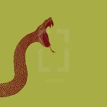 biting snake illustration.