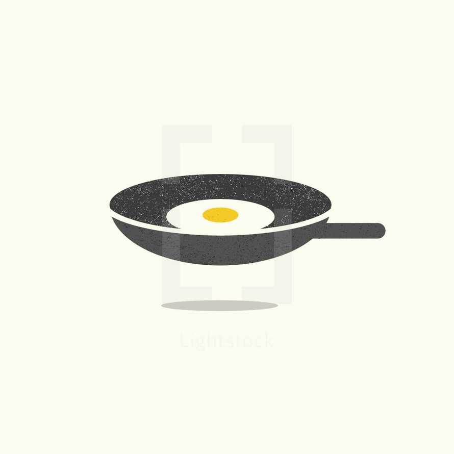 frying an egg in a pan