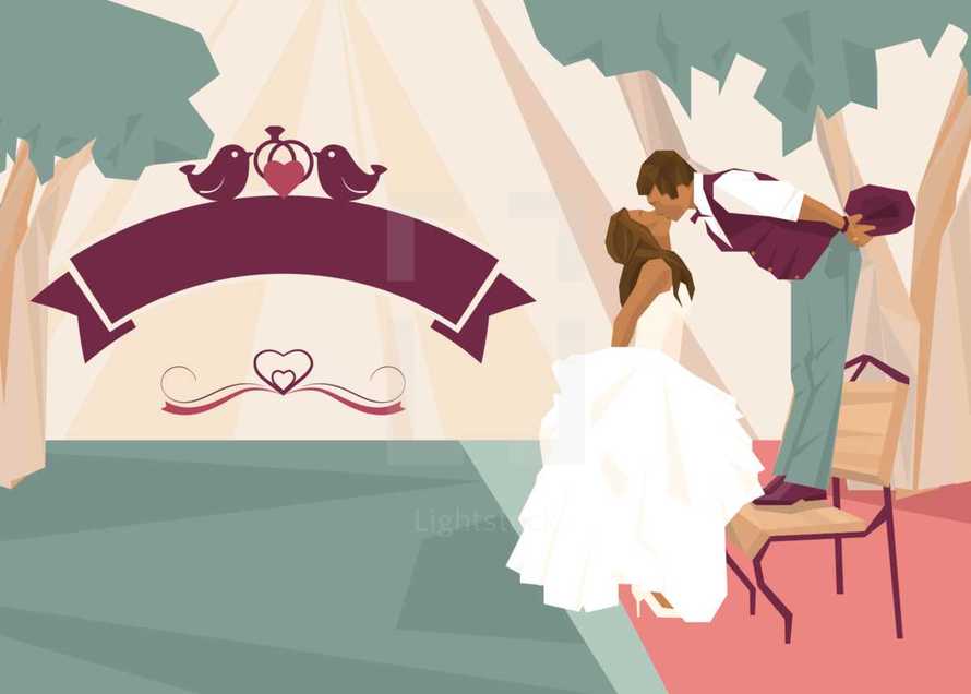 A  wedding or engagement illustration 