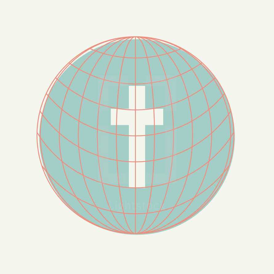 cross over a globe illustration. Missions concept. 