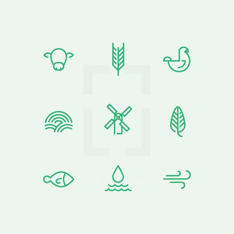 organic icon set 