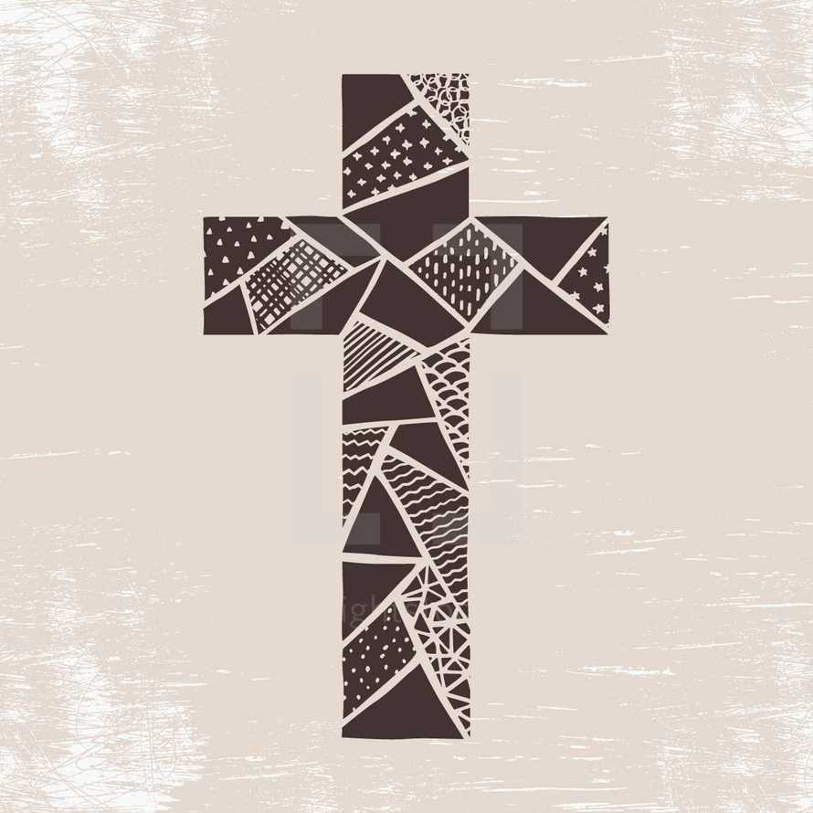 patchwork cross illustration. 