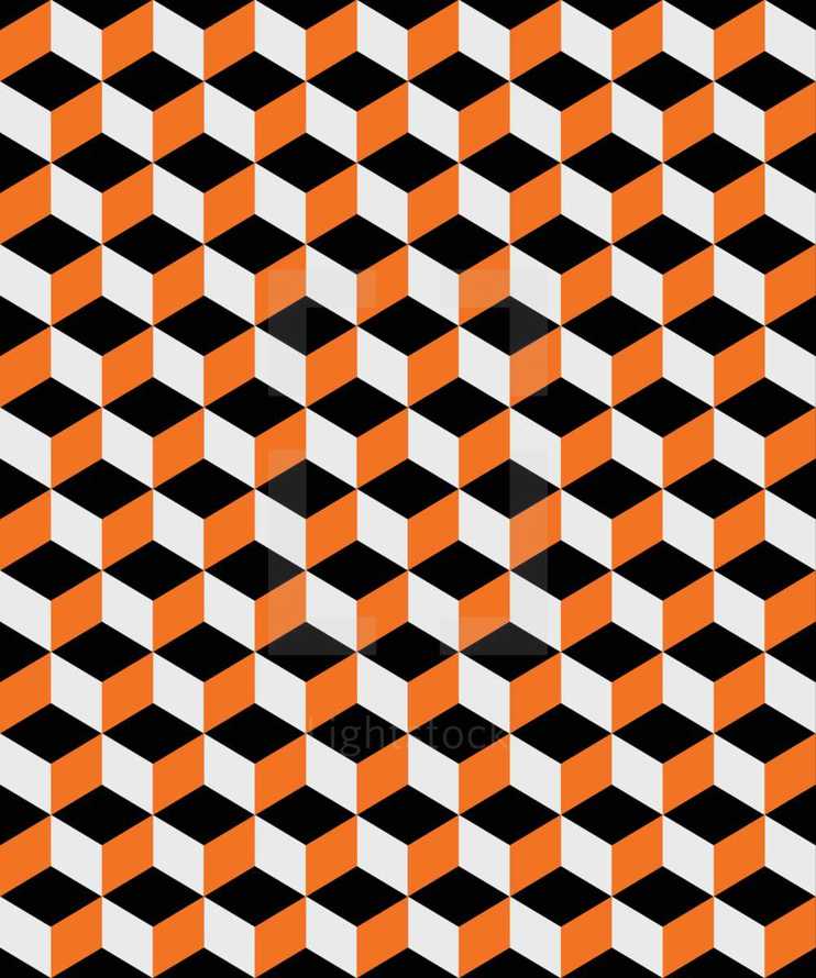 white, orange, and black pattern background 
