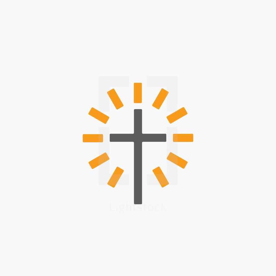 radiating cross icon