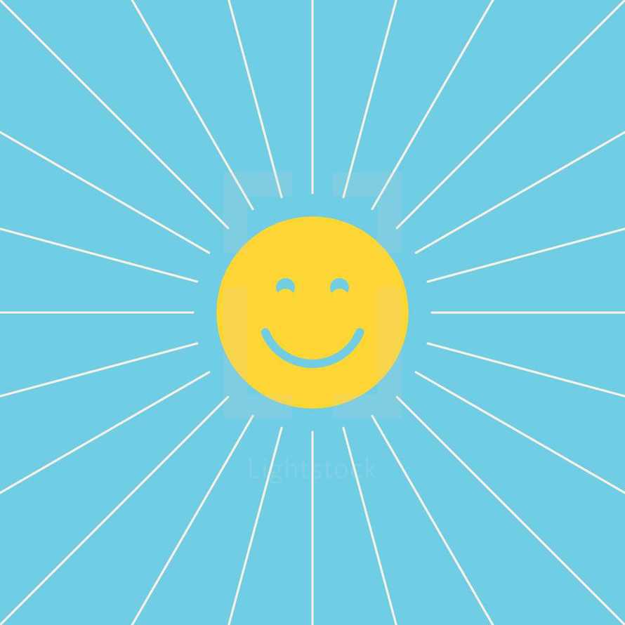 happy sun illustration. 