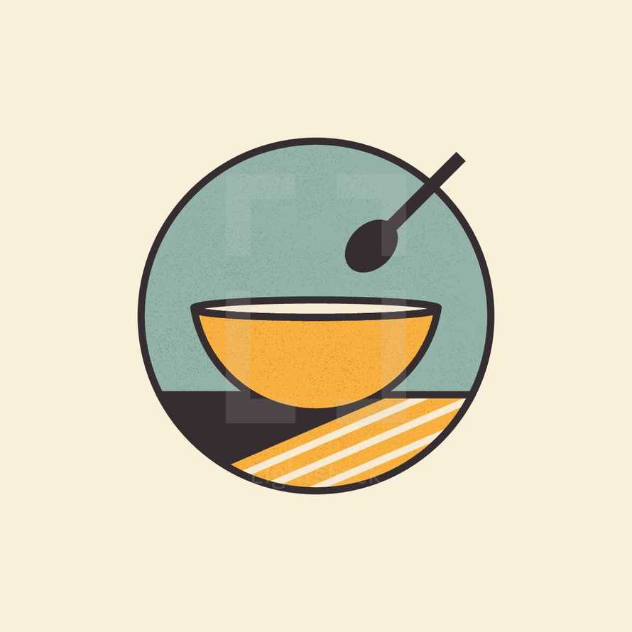 food in a bowl illustration.