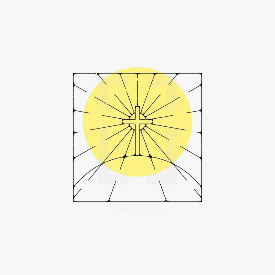 cross with sun vector 