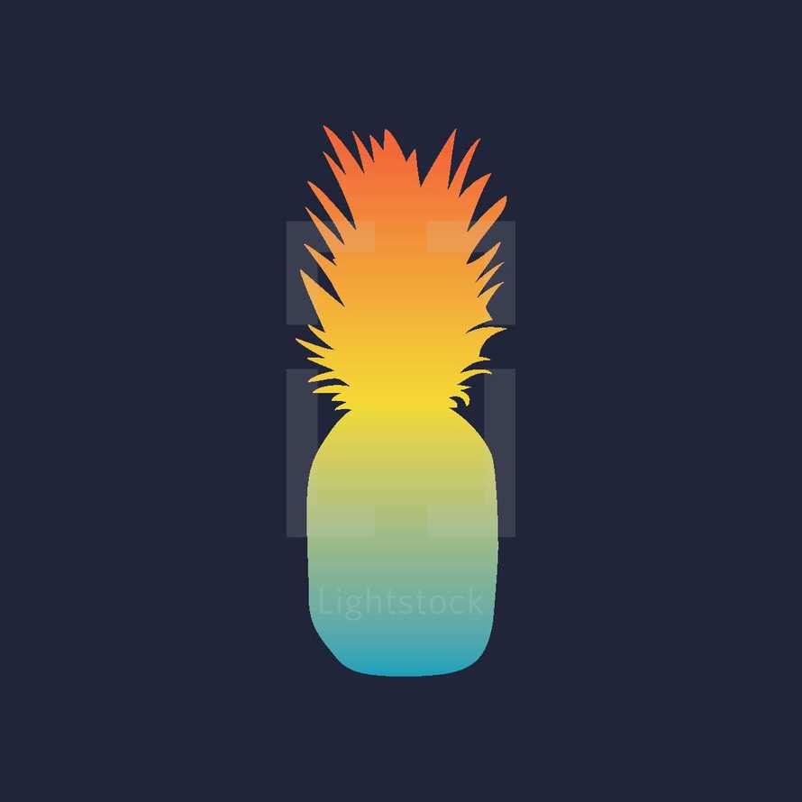 pineapple silhouette illustration.
