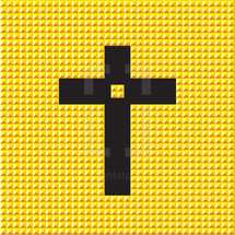 yellow, cross, silhouette, textured 