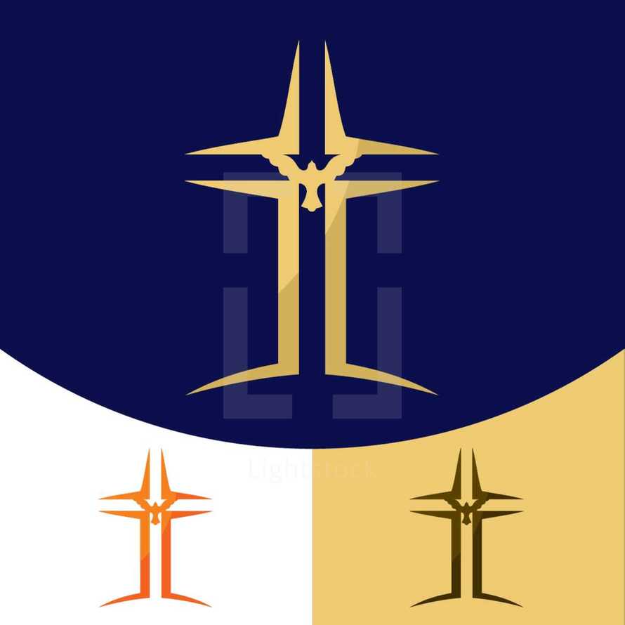 cross and dove logo 