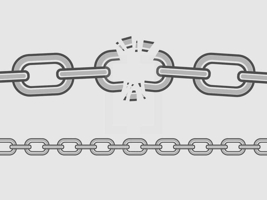 Linked Chain breaking and a chain pattern.