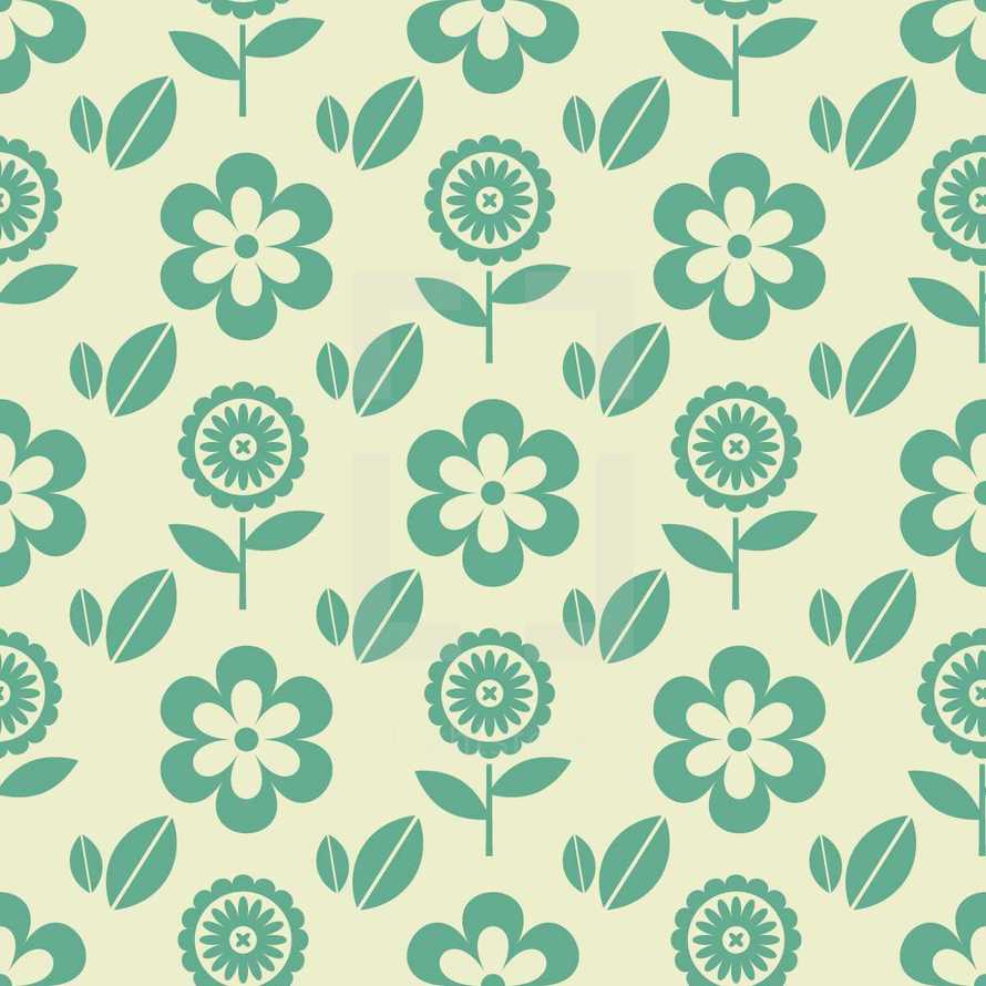 green floral pattern 