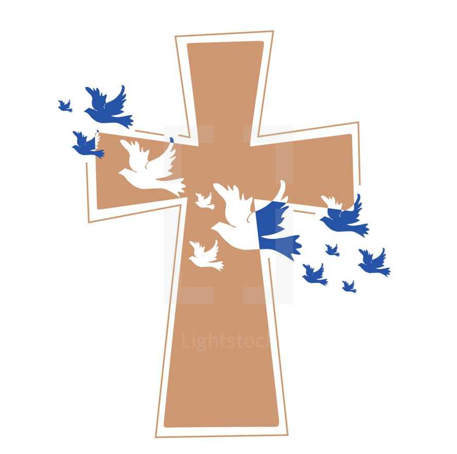 cross with doves 