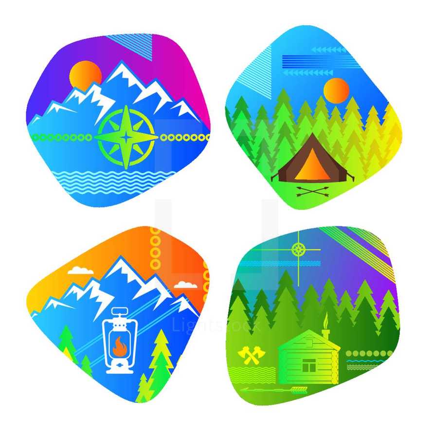 mountains icons 