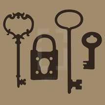 antique key and lock 