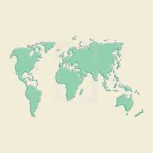 hand drawn world map illustration.