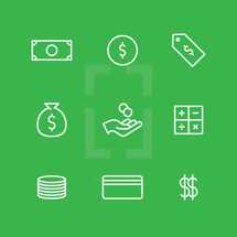 money and finance icons 
