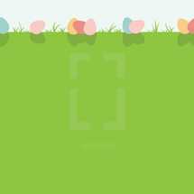 Easter eggs in grass background 