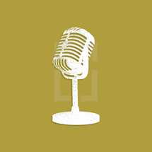 microphone on yellow background 