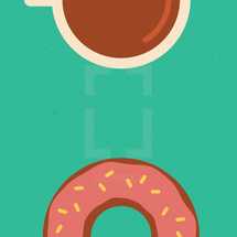 coffee and donuts illustration.