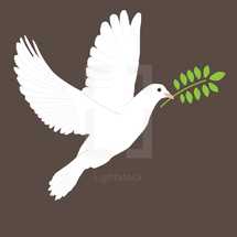 dove with an olive branch 