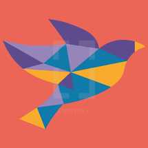 Vector of geometric bird flying, scalable, change colors easily to match your brand
