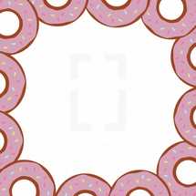 frosted donut border illustration.