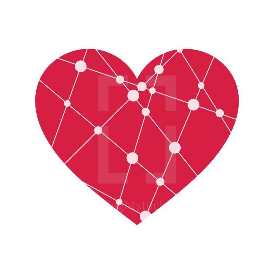connected dots on a heart 