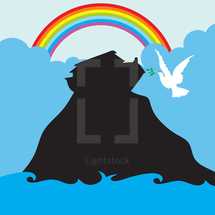 Noah's Ark and rainbow 
