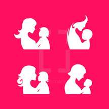 mother and child silhouette 