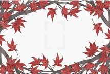 red maple leaves frame 