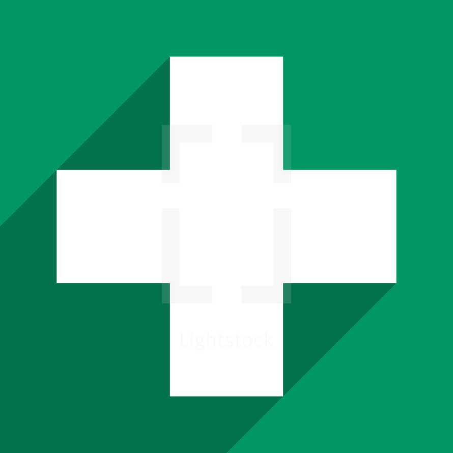 first aid symbol in flat design style