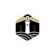 Church logo. Christian symbols. The lighthouse of Jesus Christ shines the truth for those in the dark