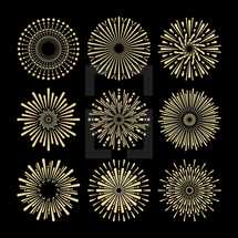 circular abstract snowflakes 