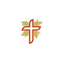 Church logo. Christian symbols. The Cross of the Savior Jesus and the flames of the Holy Spirit