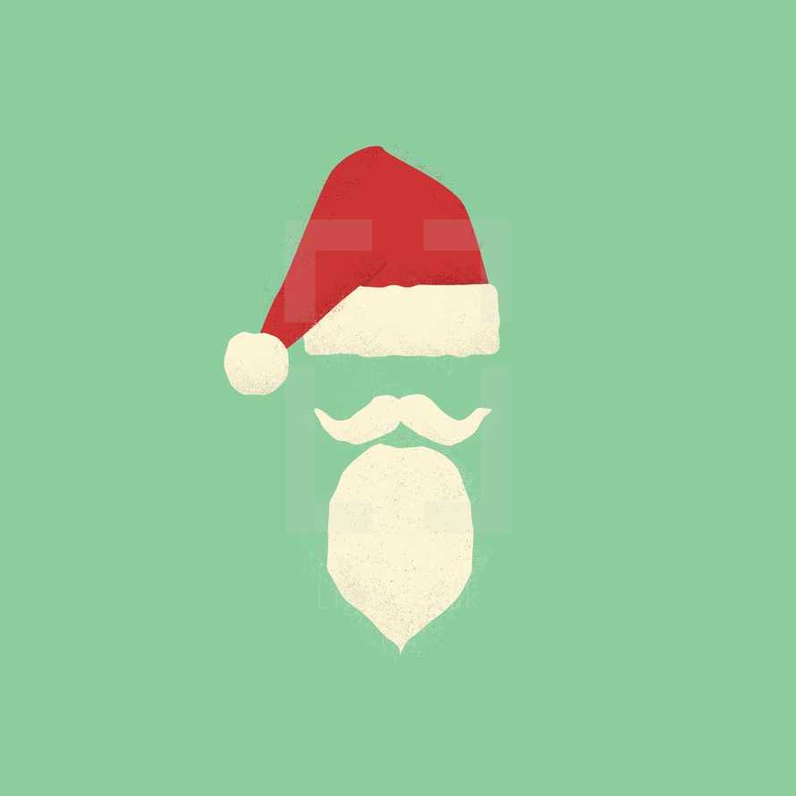 Santa Claus hat and beard 