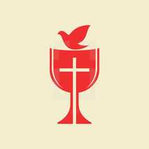 communion chalice and dove 