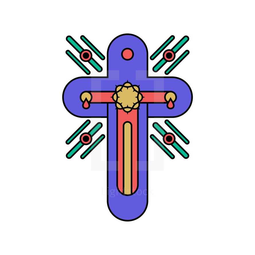 Church logo. Christian symbols. Cross of the Lord and Savior Jesus Christ.