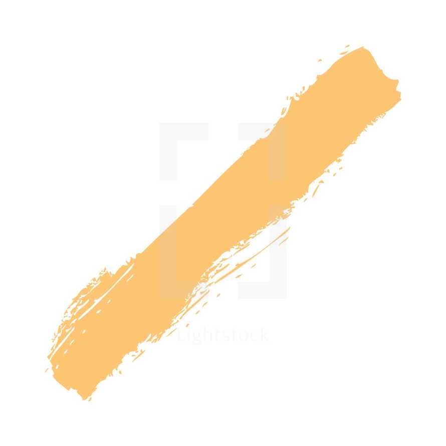 The yellow paint brush stroke is drawn by hand. Paintbrush drawing on canvas. Hand-drawn brushstroke beige texture on paper. Rectangle shape. The graphic element saved as a vector illustration in the EPS file format for used in your design projects. 