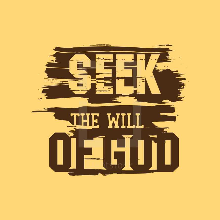 seek the will of God 