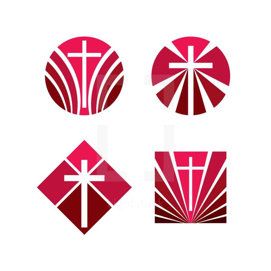 red and white cross logos 