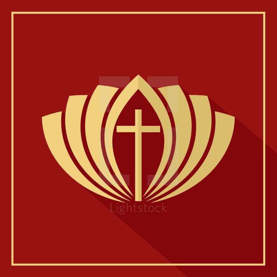 cross in red and gold logo