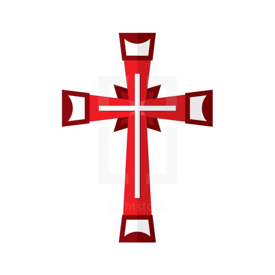 red and white cross icon