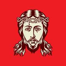 head of Christ with crown of thorns 