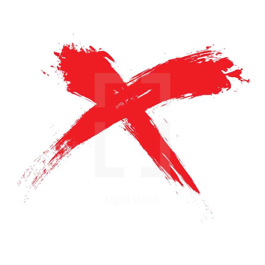 a red X