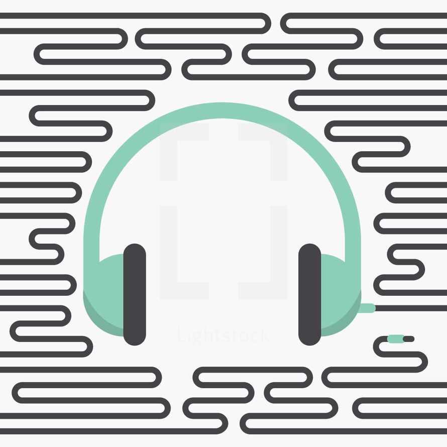 connected headphones illustration.