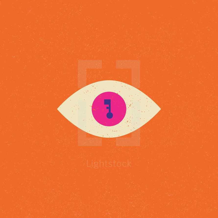 key and eyeball icon