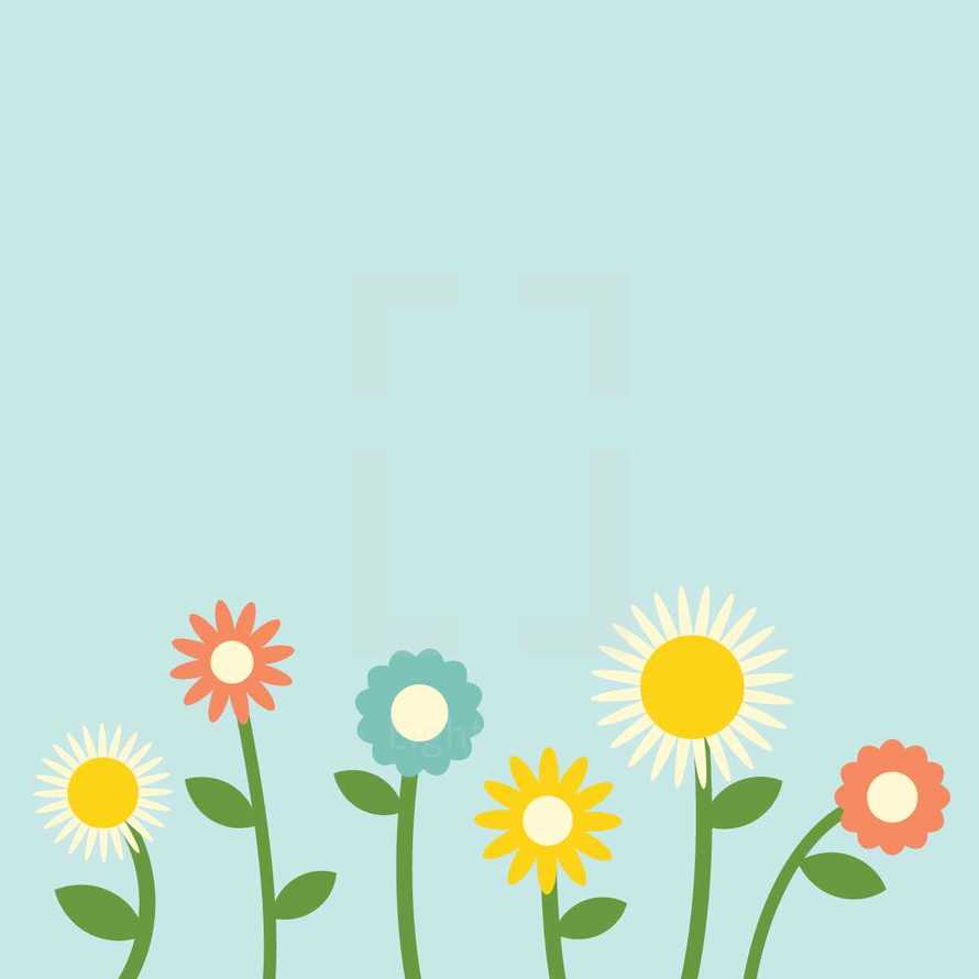 vector illustration of pretty flowers in bloom.