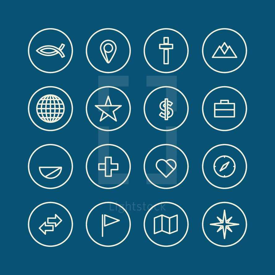 icons set for missions. 