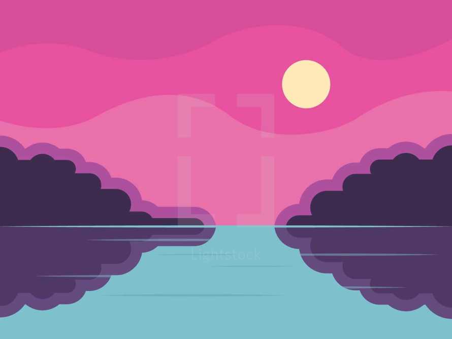 sunset illustration 